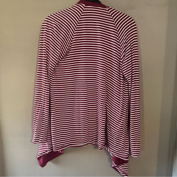 Market Spruce Women's Bold Red Reversible Waterfall Open Front Cardigan, Medium - Picture 4 of 8